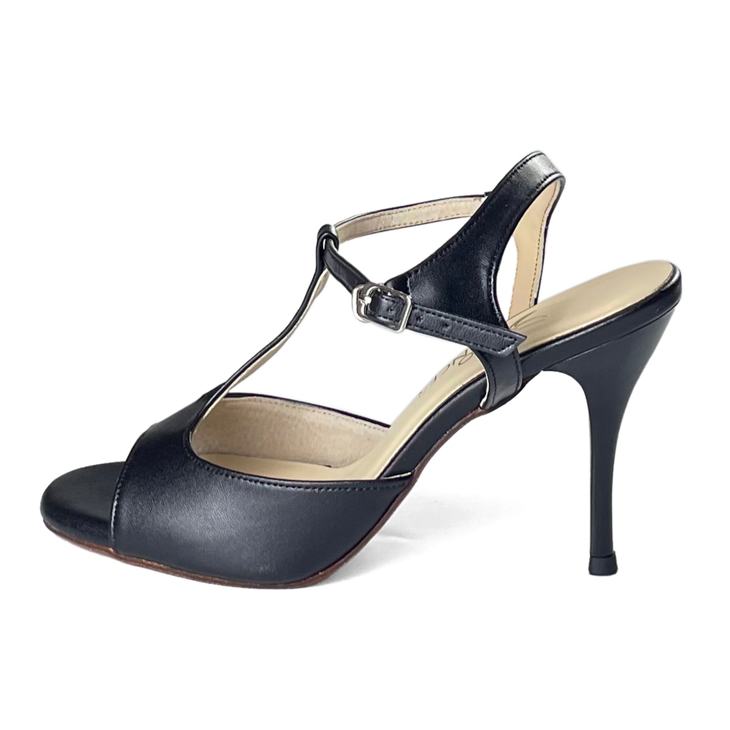 Pro Dancer Women's Tango Shoes Argentina High Heel Dance Sandals Leather Sole Black (PD-9012D)