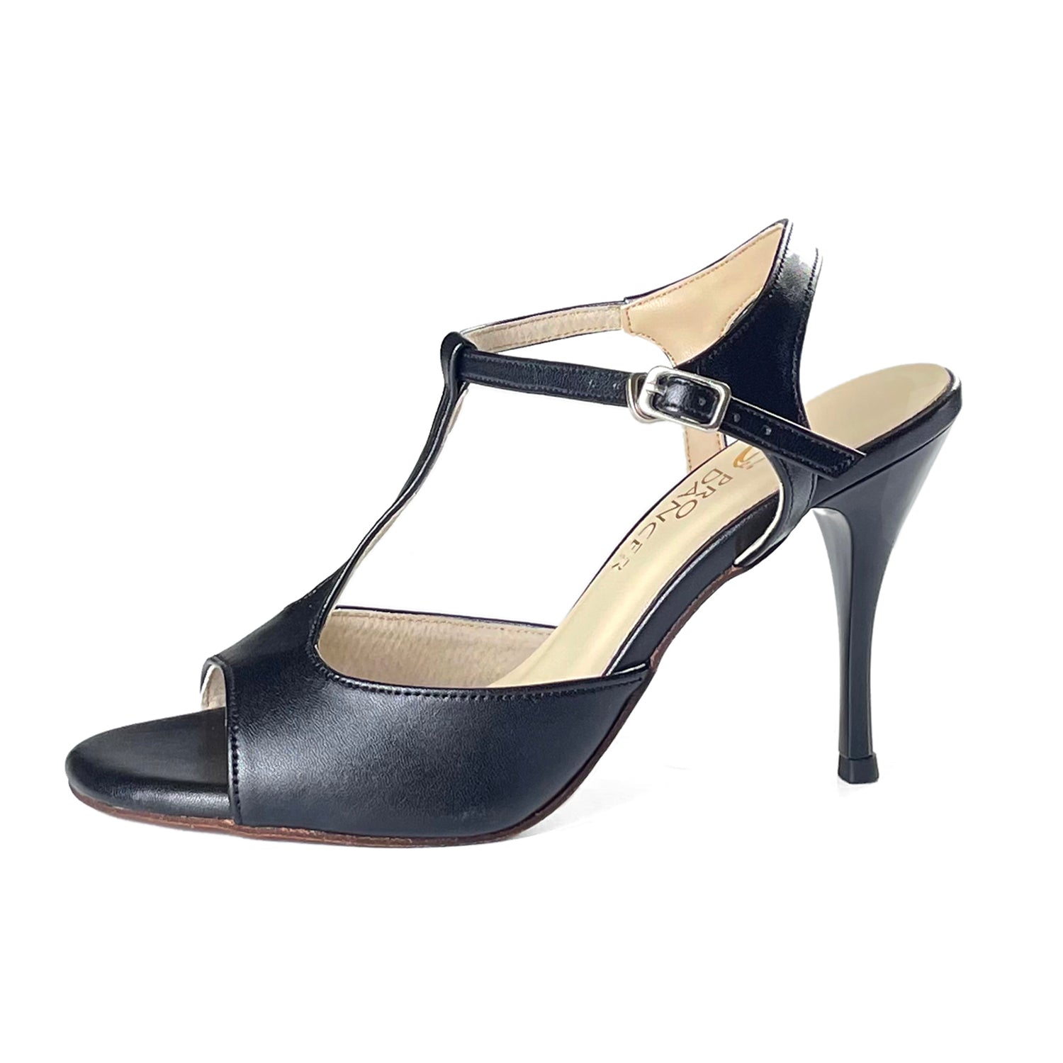Pro Dancer Women's Tango Shoes high heel black leather sole dance sandals PD-9012D Argentina1