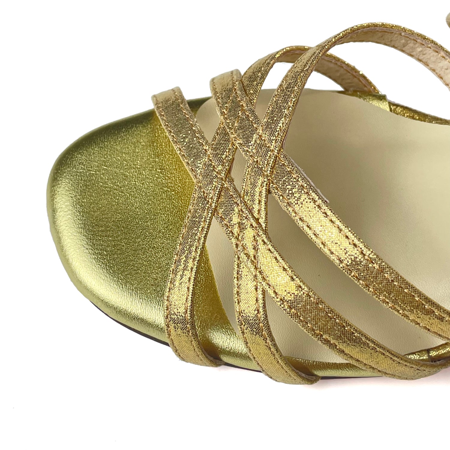 Gold Leather Sole High Heel Tango Dance Sandals Pro Dancer PD-9065A0
