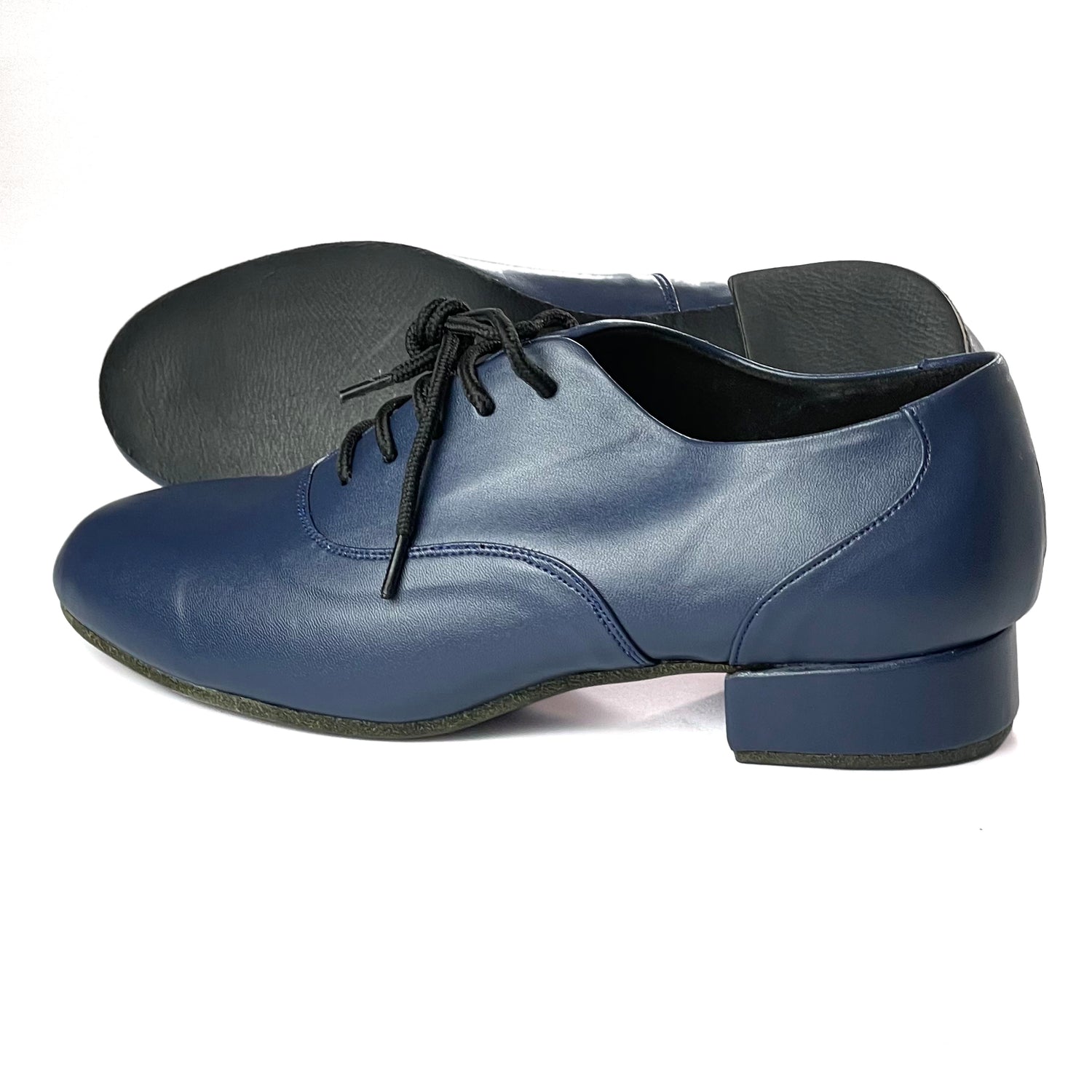 Pro Dancer Men's Blue Leather Tango Shoes with 1 Inch Heel PD-1004C5