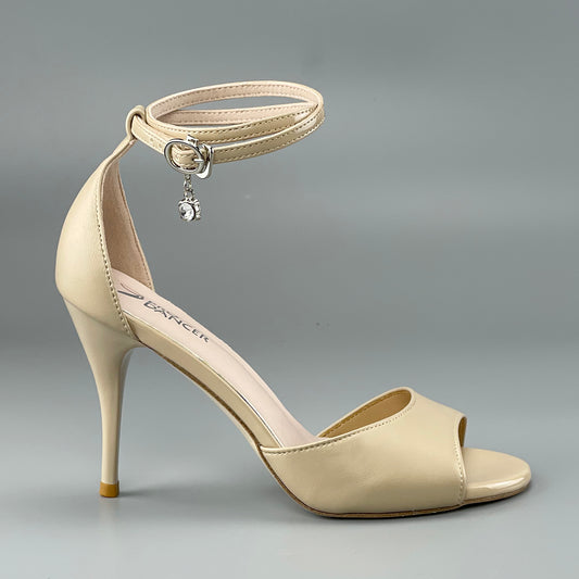 Pro Dancer Peep-toe Tango Shoes with Closed-back High Heels and Hard Leather Sole in Nude color for Argentine Tango (PD-9047A)2