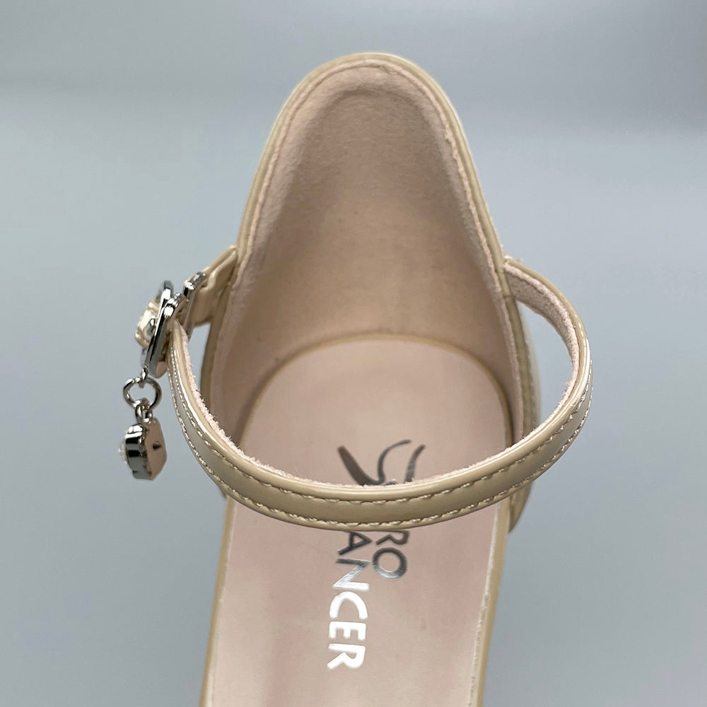 Pro Dancer Peep-toe Tango Shoes with Closed-back High Heels and Hard Leather Sole in Nude for Argentine Tango (PD-9040A)2