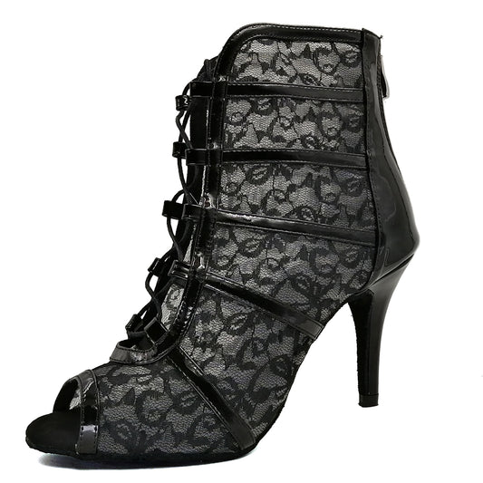 Pro Dancer Women's Suede High-Heel Ballroom Bootie for Dance3