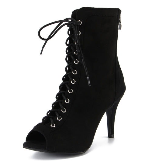 Pro Dancer Women's Ballroom Dance Bootie with High Heel and Suede or Rubber Sole (PD-B-007)9