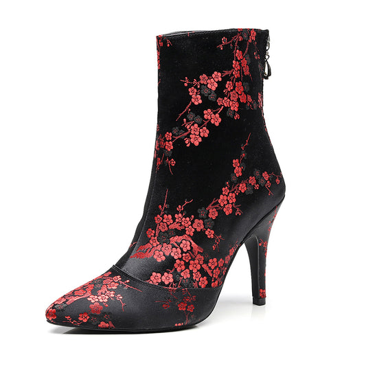 Pro Dancer Womens Ballroom Dance Bootie with High Heel and Suede or Rubber Sole (PD-B-010)2