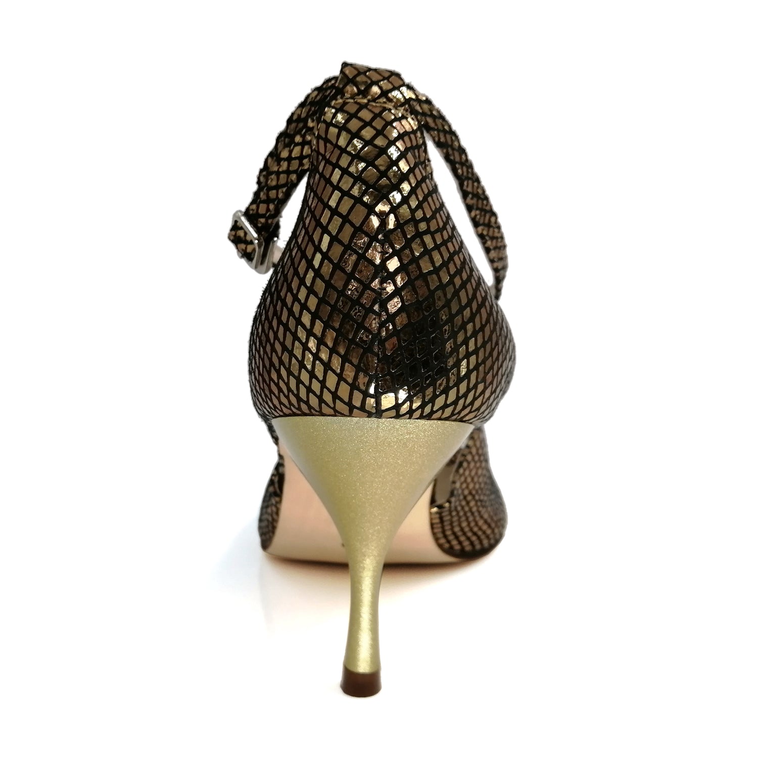 Elegant gold leather high heel Pro Dancer Argentine Tango shoes PD9033A0