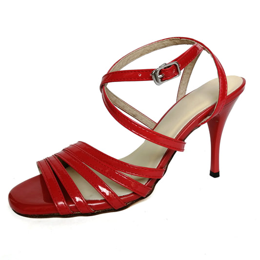 Pro Dancer Women's Argentine Tango Shoes High Heel Dance Sandals with Leather Sole in Red (PD9022A)5