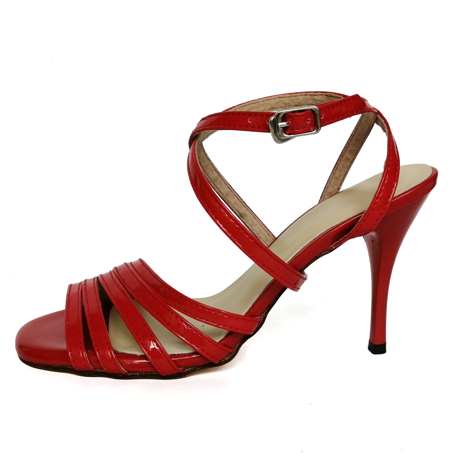 Pro Dancer Women's Argentine Tango Shoes High Heel Dance Sandals Leather Sole Red (PD9022A)