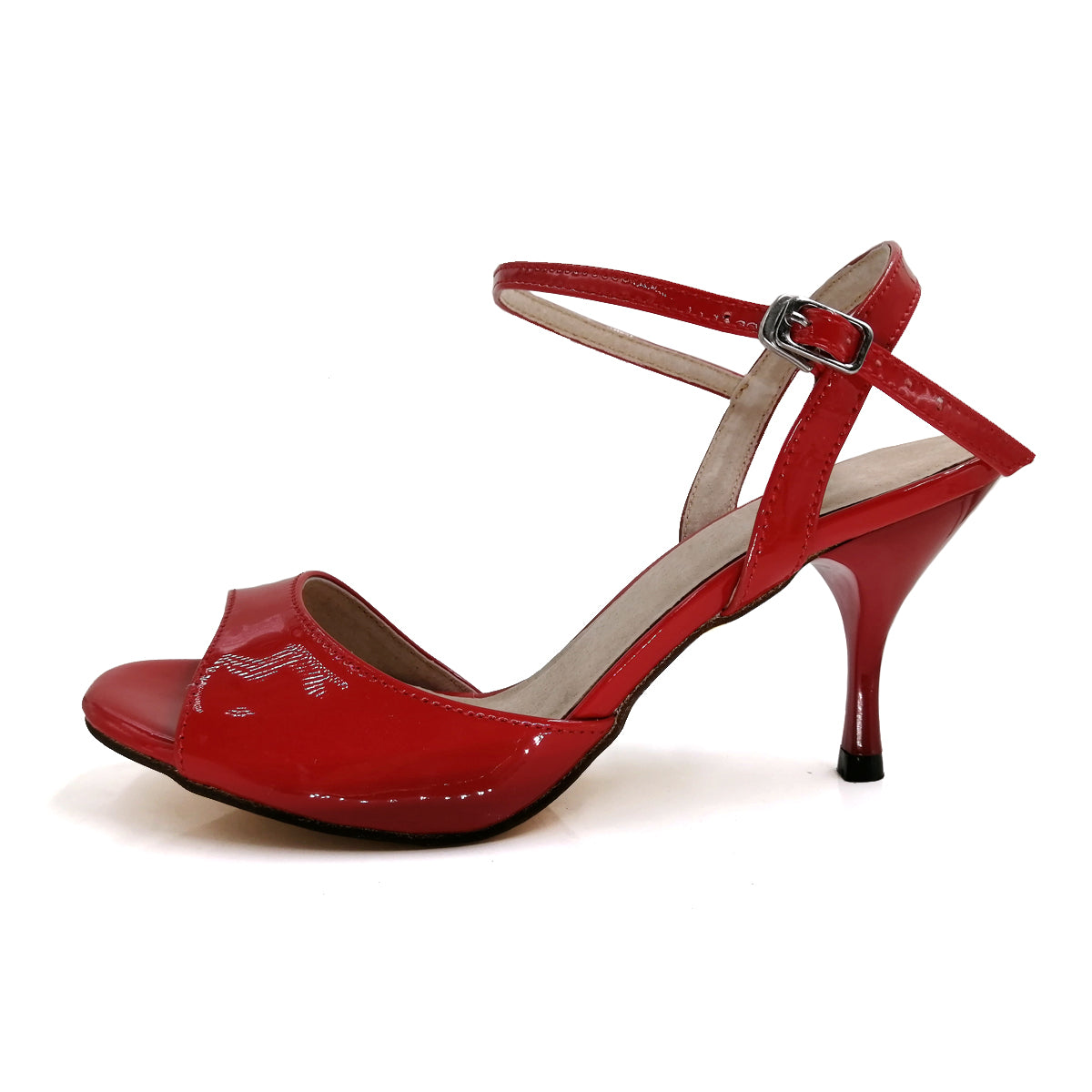 Pro Dancer Women's High Heel Tango Shoes Dance Sandals with Leather Sole in Red (PD-9007B)3
