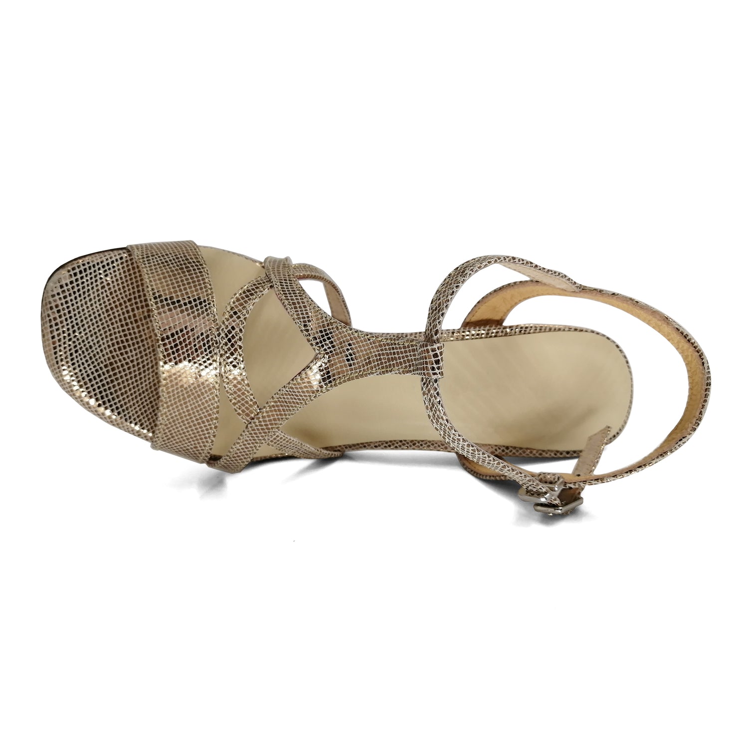 Pro Dancer Argentine Tango Shoes in Rose Gold with High Heels and Leather Sole2