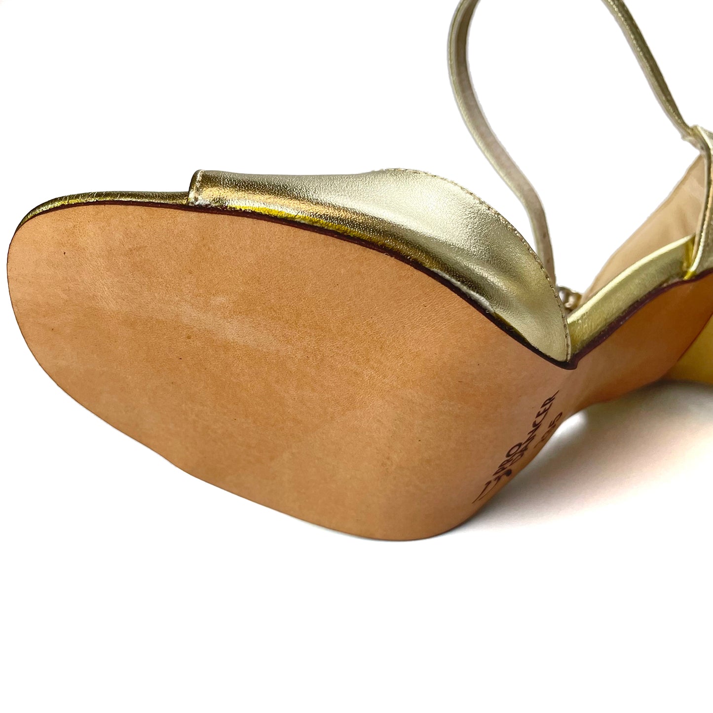 Pro Dancer Argentine Tango Shoes Women High Heel Dance Sandals Leather Sole Gold (PD-9001H)