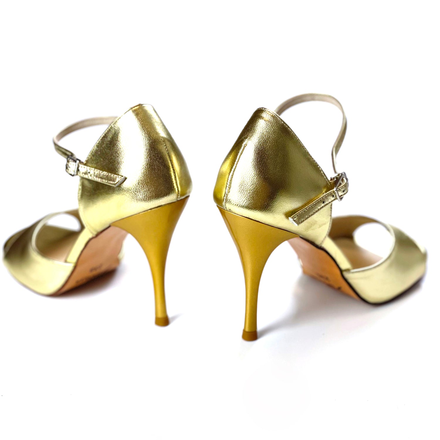 Pro Dancer gold leather high heels for Argentine Tango6