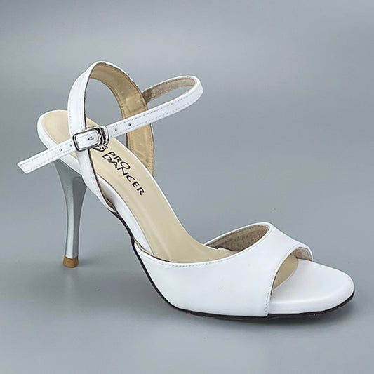Elegant white leather high heel Pro Dancer women's tango shoes PD-9007F5