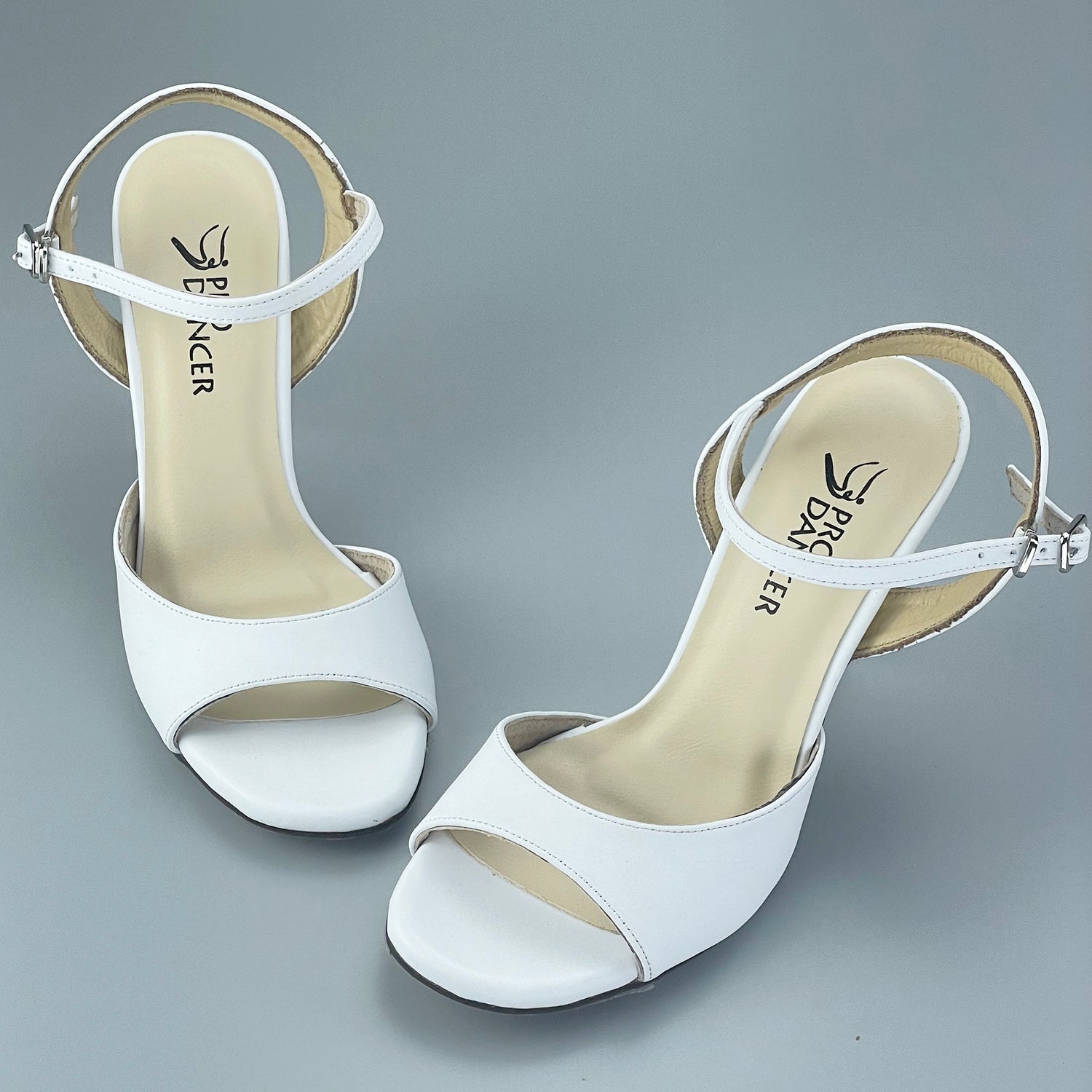 Elegant white leather high heel Pro Dancer women's tango shoes PD-9007F0