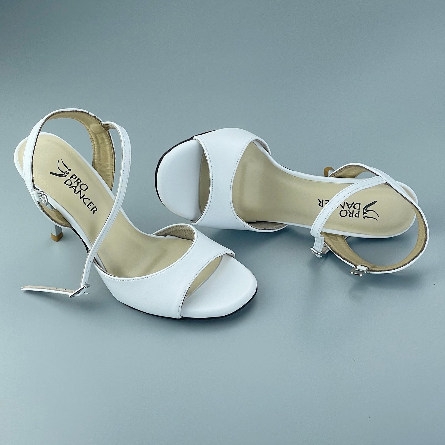 Elegant white leather high heel Pro Dancer women's tango shoes PD-9007F3