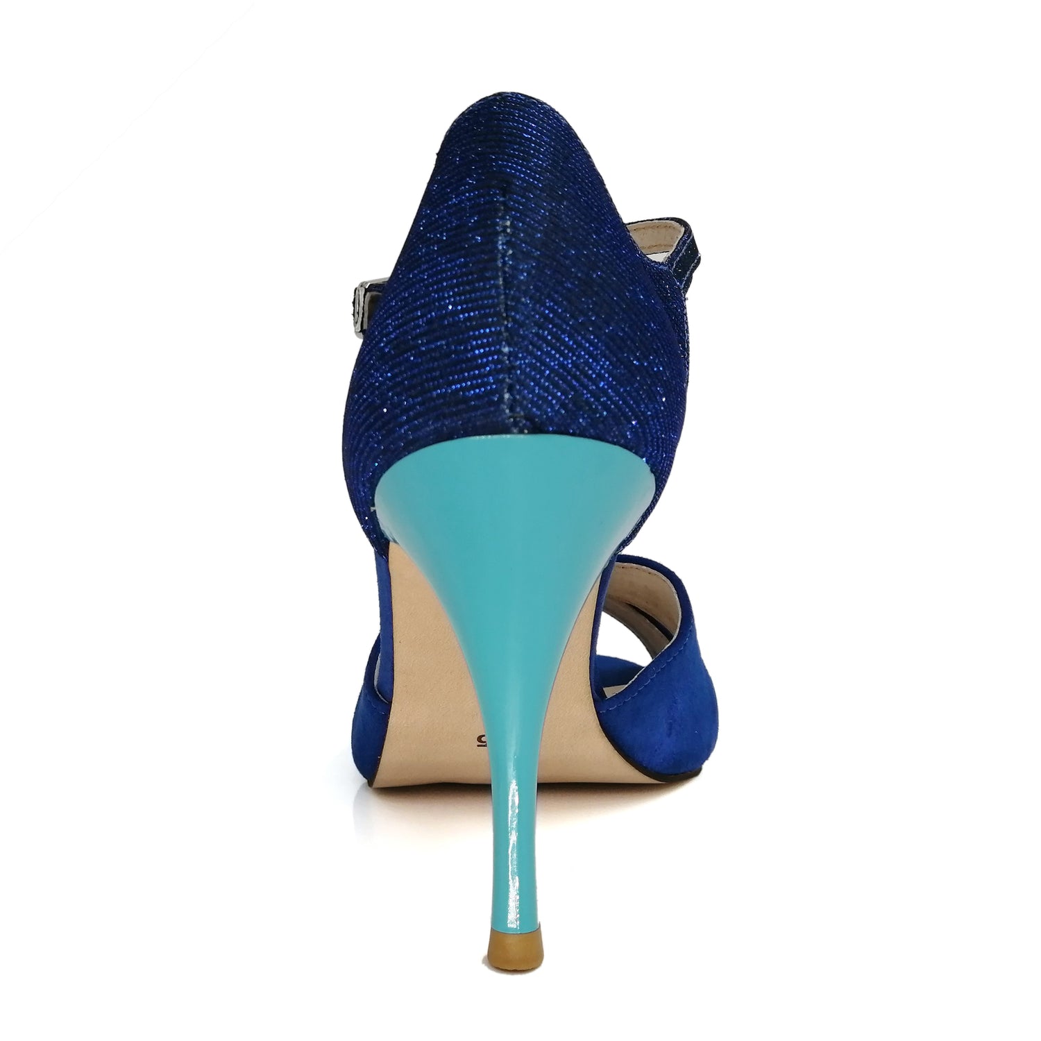 Pro Dancer Women's Argentine Tango Shoes High Heel Dance Sandals Leather Sole Blue PD9039A1
