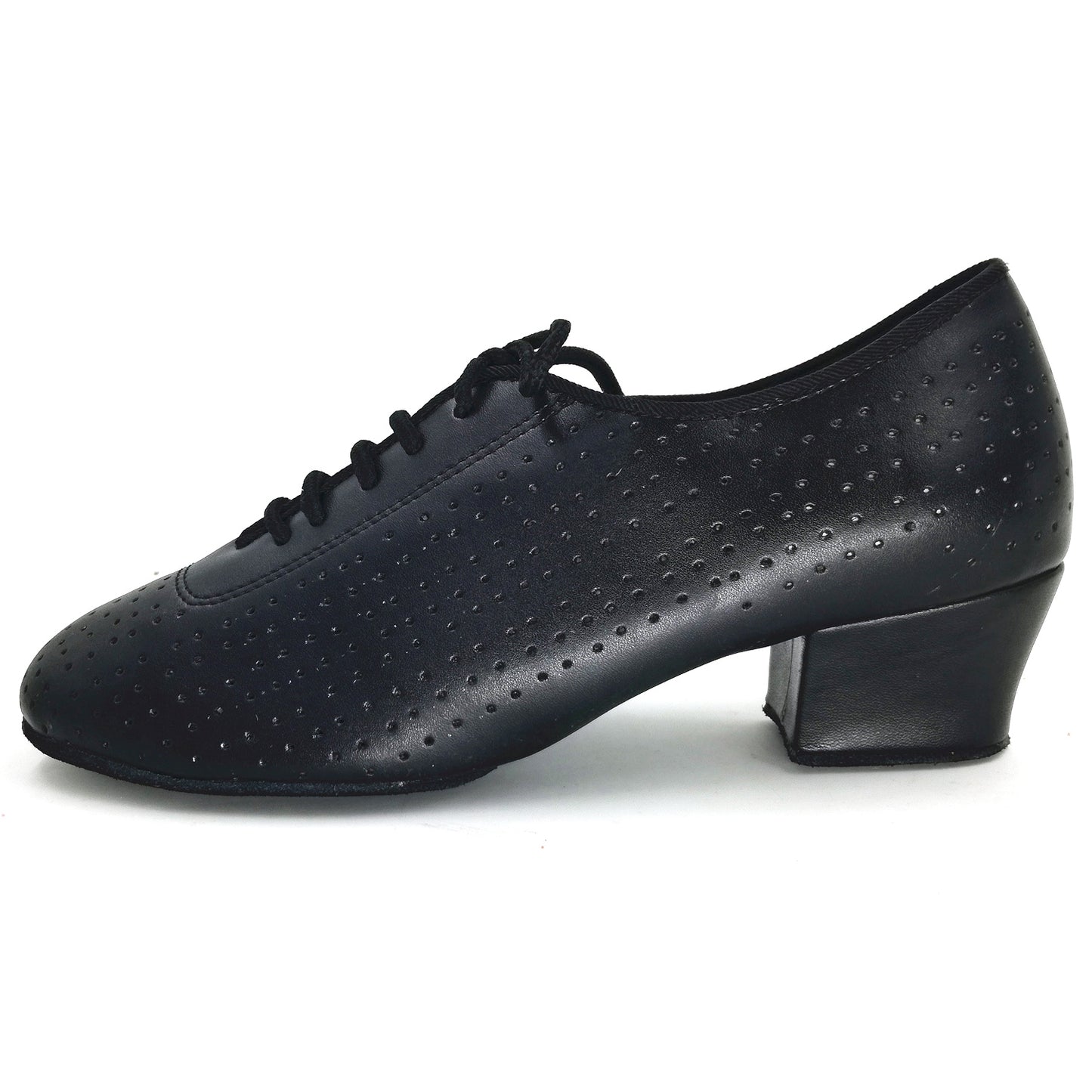 Women Ballroom Dancing Shoes Ladies Tango Latin Practice Dance Shoe Suede Sole Lace-up Closed-toe Split-sole Black (PD5003A)