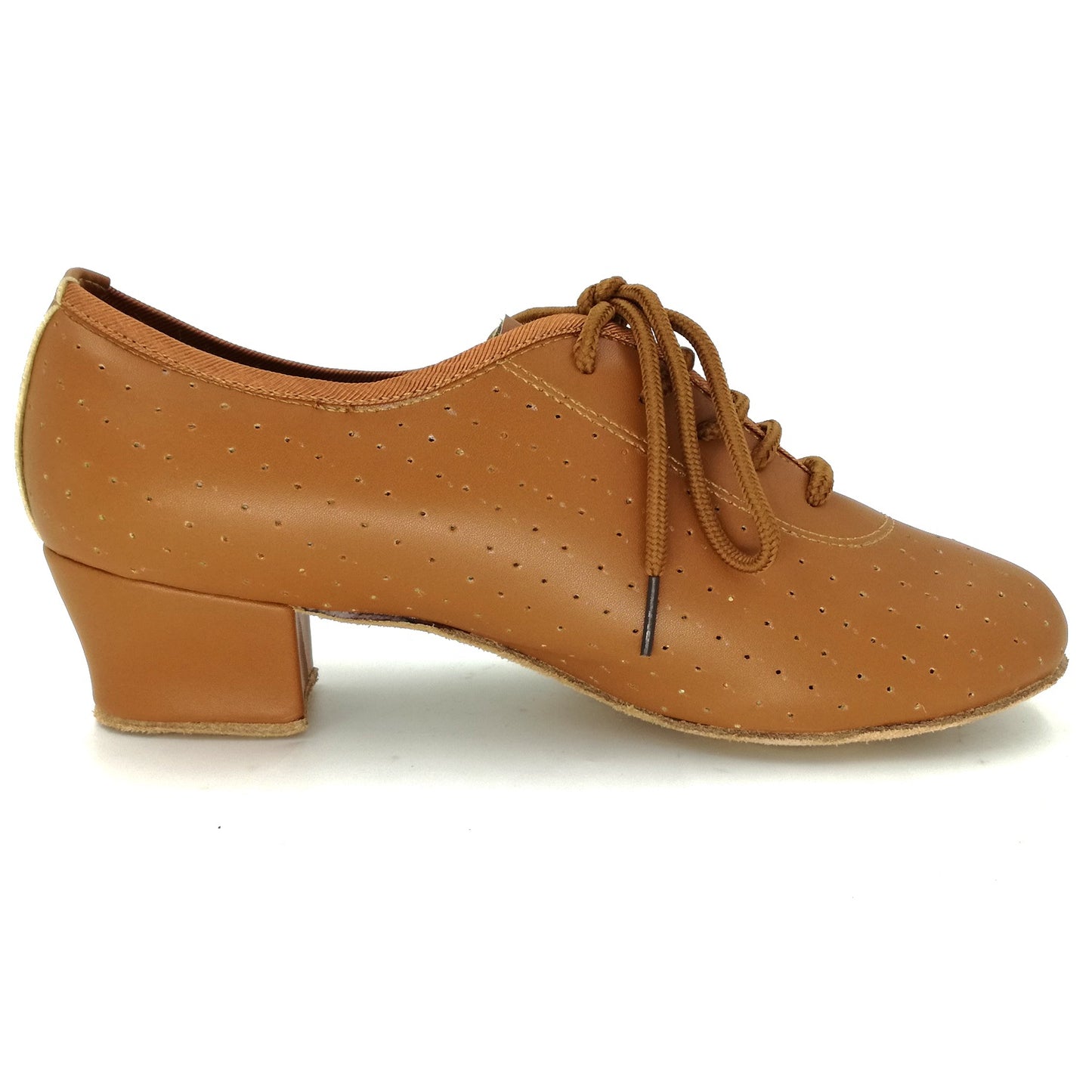 Women Ballroom Dancing Shoes Ladies Tango Latin Practice Dance Shoe Suede Sole Lace-up Closed-toe Brown (PD5002E)
