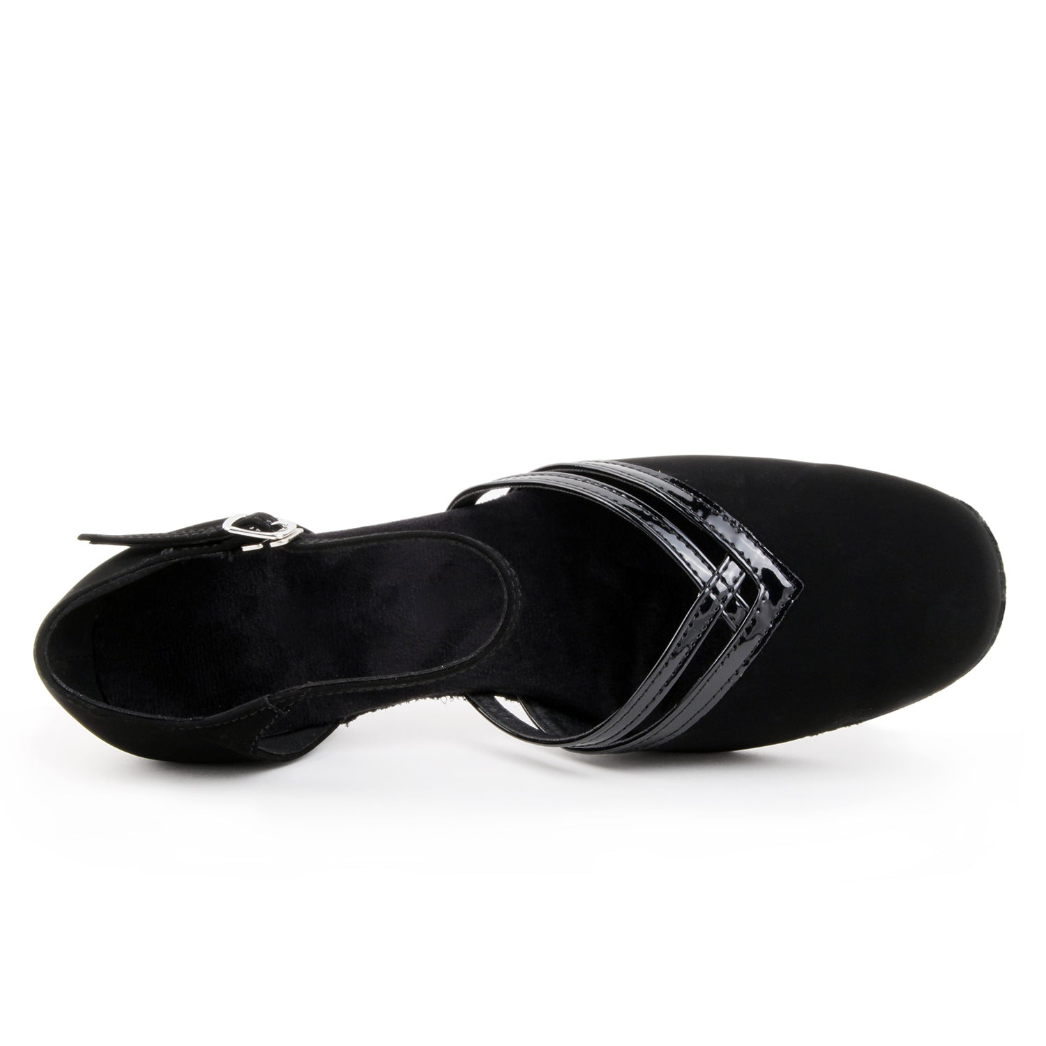 Women Ballroom Dancing Shoes with Suede Sole and Buckle-up Closed-toe in Black for Tango Latin Practice (PD8881A)6