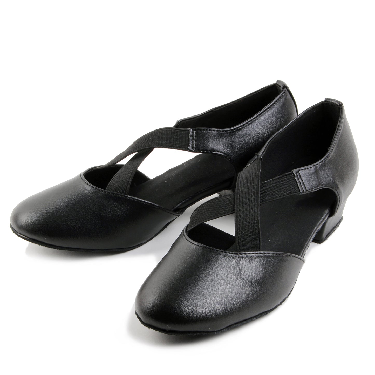 Womens Ballroom Dancing Shoes Ladies Tango Latin Practice Dance Shoe Suede Sole Closed-toe Black (PD7307A)