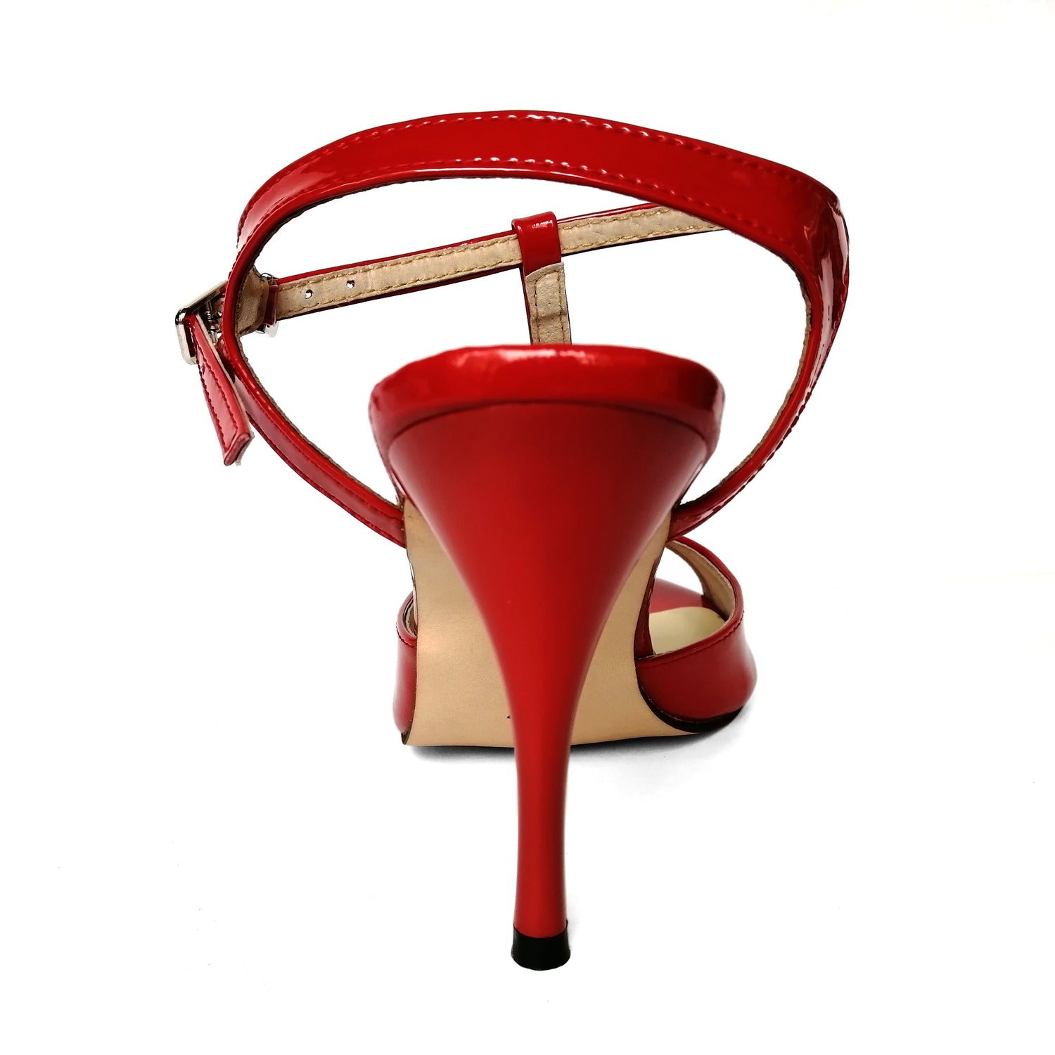 Pro Dancer red leather high heels Argentine Tango dance sandals2